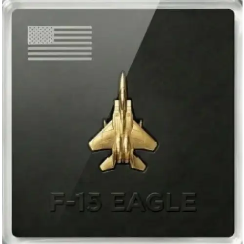 1/20th gram F-15 Eagle Shaped 999.9 Gold in Custom Fit Assay