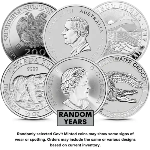 1/2oz Government Bullion .999 Silver Coins (Random Design)