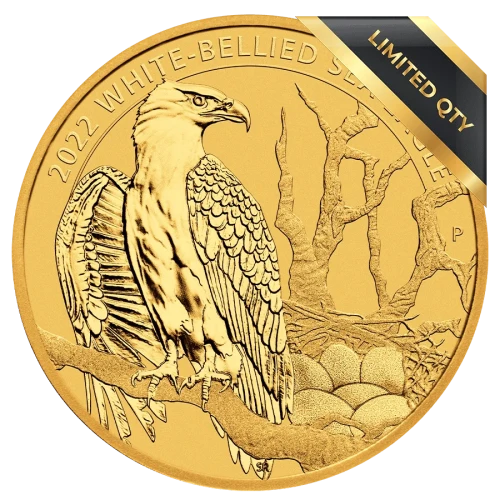 1/4 oz Australia Perth White Bellied Sea Eagle .9999 Gold Coin (3)