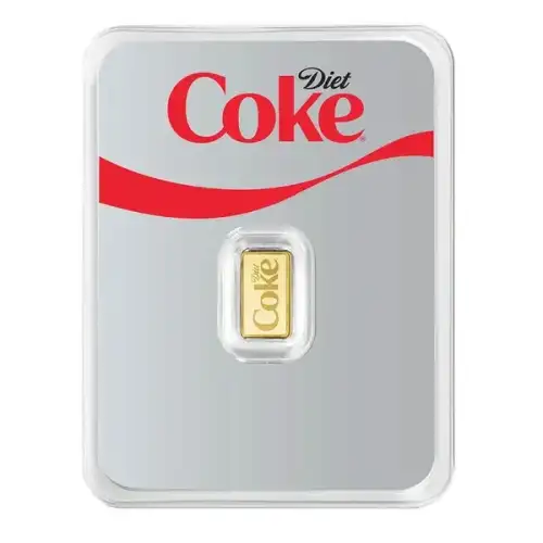 1 gram PAMP Suisse Diet Coke .9999 Gold Proof-like Bar in TEP