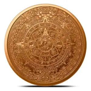 1 oz Aztec Calendar .999 Copper Round (2)