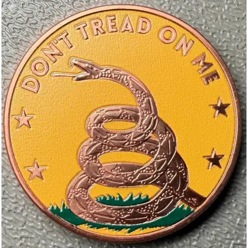 1 oz Colorized Don’t Tread on Me .999 Fine Copper Round