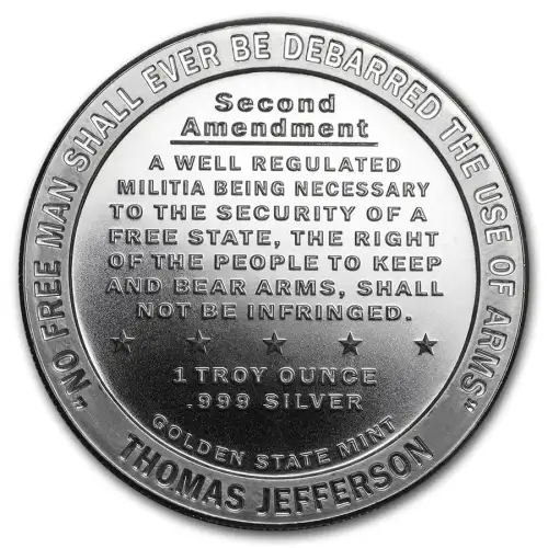 1 oz GSM Second Amendment (Right to Bear Arms) .999 Silver Round
