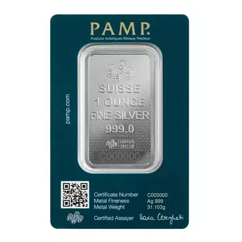  1 oz Pamp Suisse 45th Anniversary of Lady Fortuna .999 Silver Bar (2)