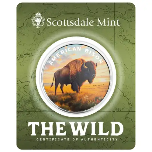 1 oz Scottsdale Mint THE WILD American Bison .999 Silver Colorized Round in Certi-Lock Assay  (3)