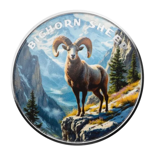 1 oz Scottsdale Mint THE WILD Big Horn Sheep .999 Silver Colorized Round in Certi-Lock Assay  (4)