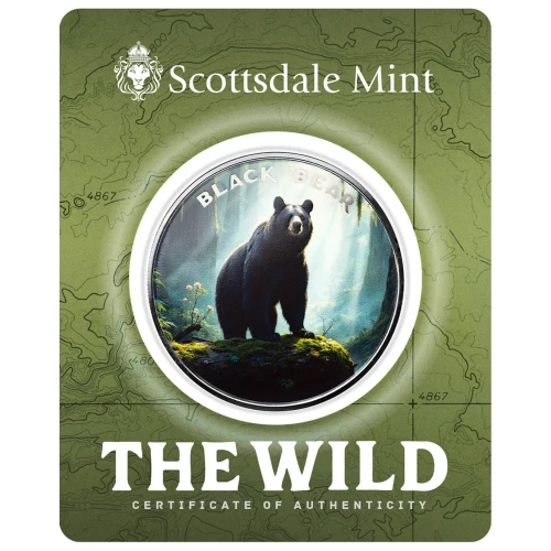 1 oz Scottsdale Mint THE WILD Black Bear .999 Silver Colorized Round in Certi-Lock Assay  (4)