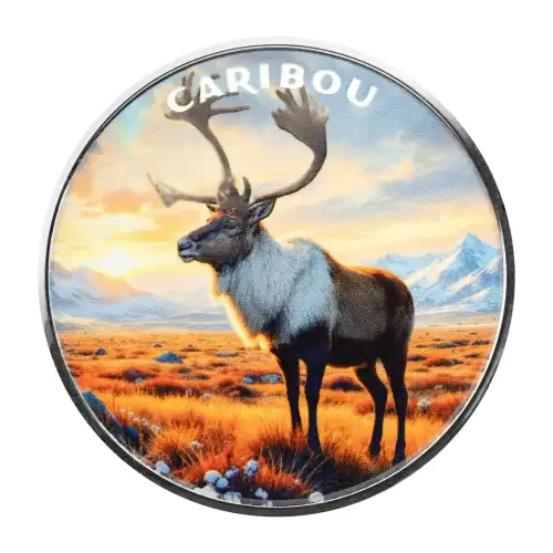 1 oz Scottsdale Mint THE WILD Caribou .999 Silver Colorized Round in Certi-Lock Assay  (4)