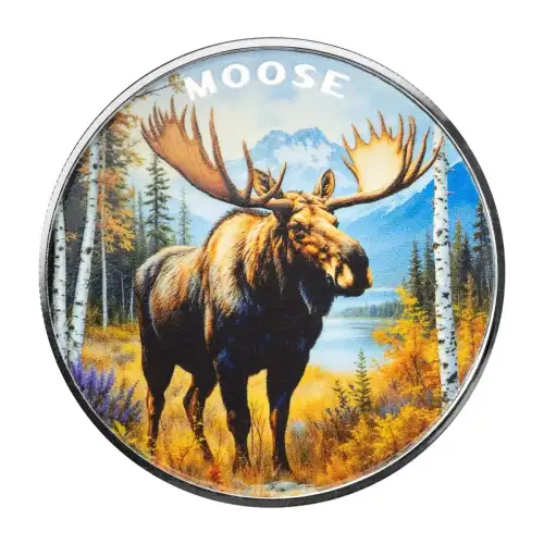 1 oz Scottsdale Mint THE WILD Moose .999 Silver Colorized Round in Certi-Lock Assay (4)