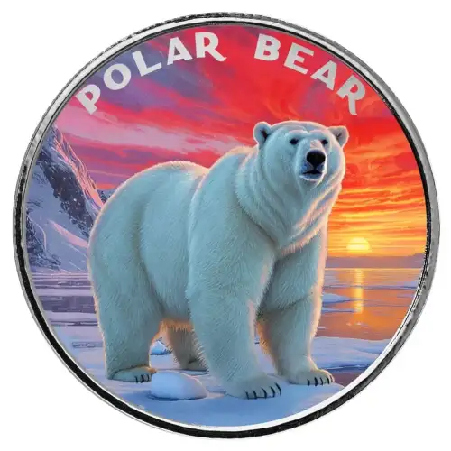 1 oz Scottsdale Mint THE WILD Polar Bear .999 Silver Colorized Round in Assay  (4)