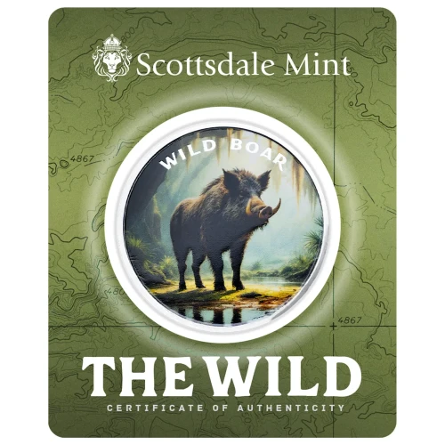1 oz Scottsdale Mint THE WILD - Wild Boar .999 Silver Colorized Round in Certi-Lock Assay  (3)
