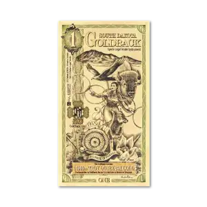1 South Dakota Gold Back Note 1/1000th oz .999 Gold