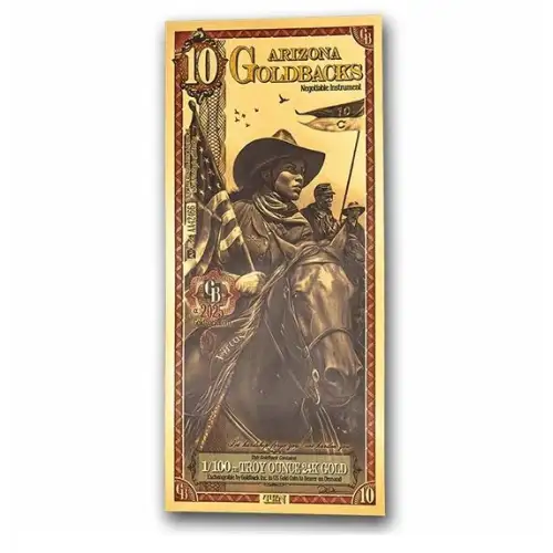 10 Arizona GoldBack Note 1/100th oz .999 Gold (2)