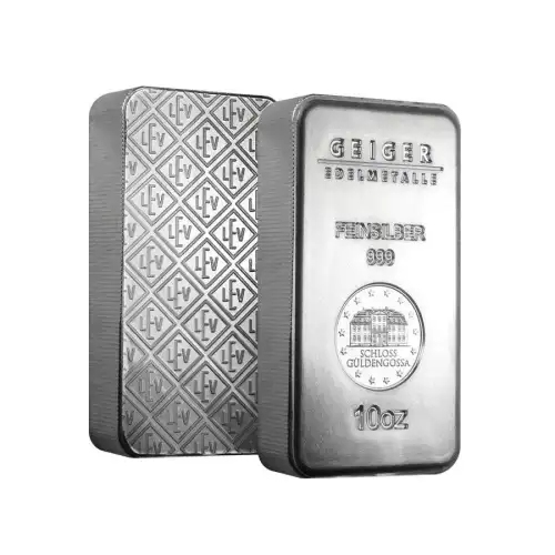 10 oz Geiger Security Line Silver Bar .999 Fine – Sealed