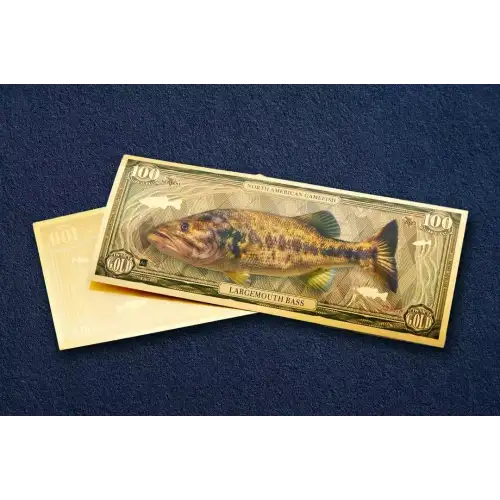 100mg Aurum Largemouth Bass 24k Gold Foil Note
