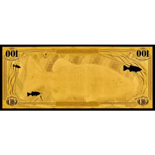 100mg Aurum Largemouth Bass 24k Gold Foil Note (3)