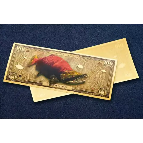 100mg Aurum Sockeye Salmon 24k Gold Foil Note