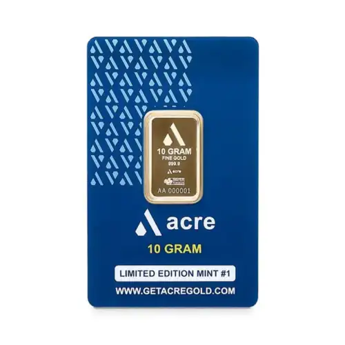 10g ACRE .9999 Gold Bar in Assay