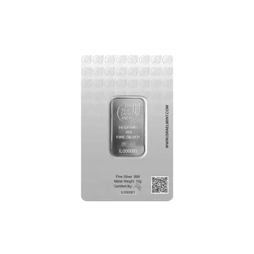 10g Holy Land Mint Dove of Peace .999 Silver Bar in Assay