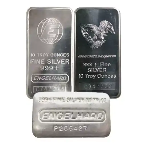 10oz Engelhard .999 Silver Bar (Random Design) (3)