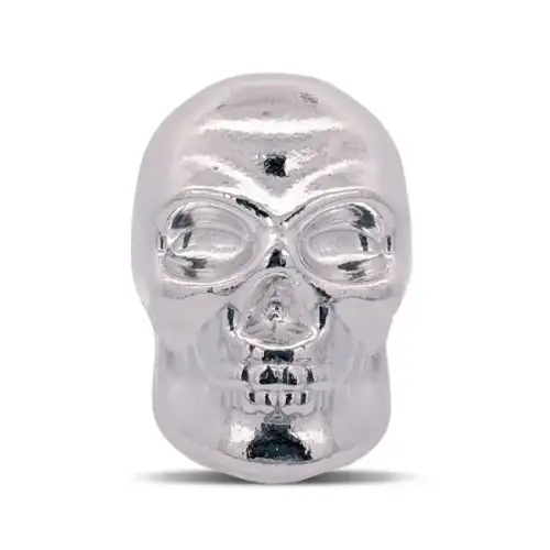 10oz Skull Poured .999 Silver Statue