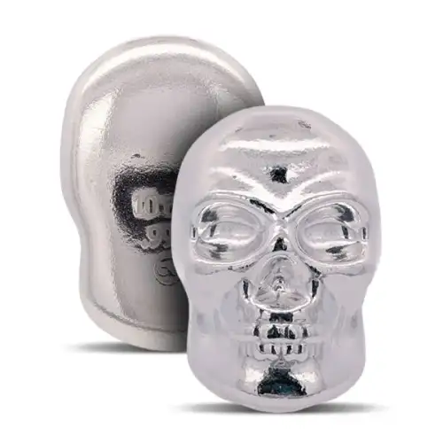 10oz Skull Poured .999 Silver Statue (3)