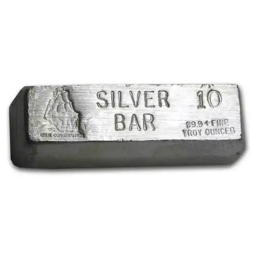10oz Vintage USS Constitution .999 Silver Bar