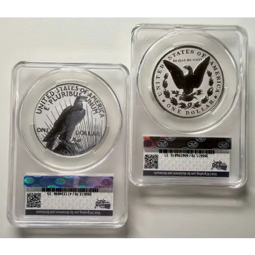 1776 ~ 2026-P US Mint Morgan & Peace Dollar Set Reverse Proof CACG PR70 First Delivery Liberty Bell Privy USA 250 Battlefield Label (2)