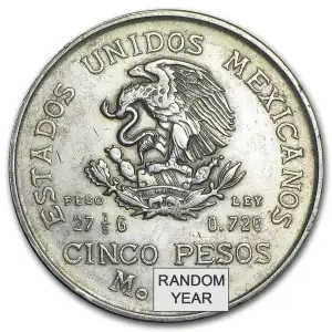 1951-1954 Mexico Silver 5 Pesos Hidalgo (2)