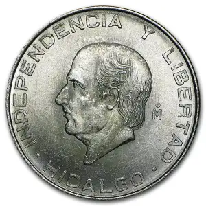 1955-1957 Mexico Silver 5 Pesos Hidalgo