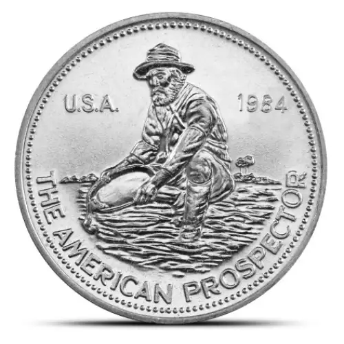1984 1 oz Engelhard Prospector - Eagle Reverse .999 Silver Round