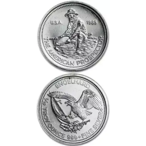 1985 1/4oz Engelhard Silver Prospector Round (Our Choice)