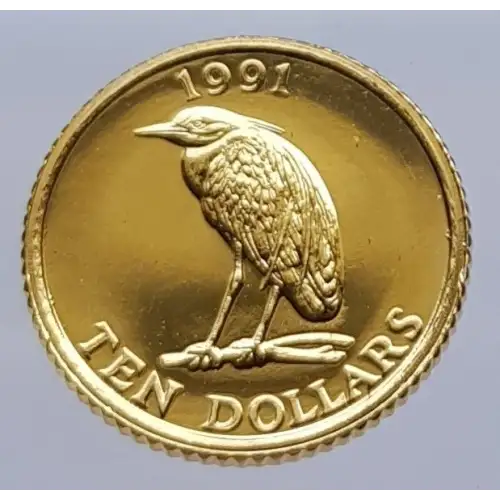 1991 1/10oz Bermuda Night Heron Gold Coin