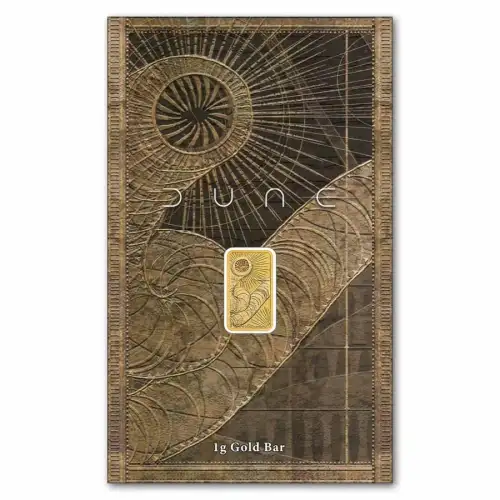1g Australian Perth Mint DUNE .9999 Gold bar in Assay