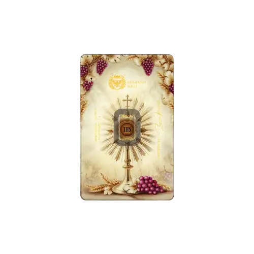 1g Germania Mint First Holy Communion (Version 2) .9999 Gold Bar in Assay (2)