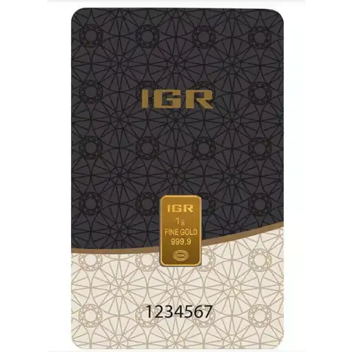 1g IGR .9999 Gold Bar in Assay  (2)