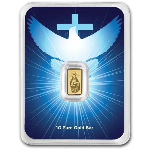 1g Jesus Christ .9999 Gold Proof-like Bar in TEP