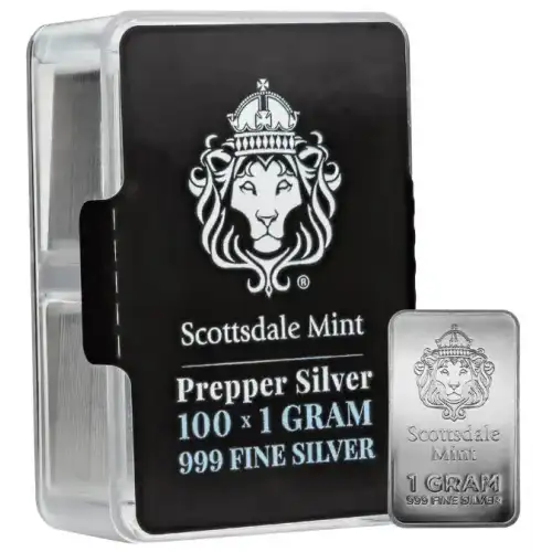 1g x 100 Scottsdale Mint Prepper Silver .999 Silver Bar