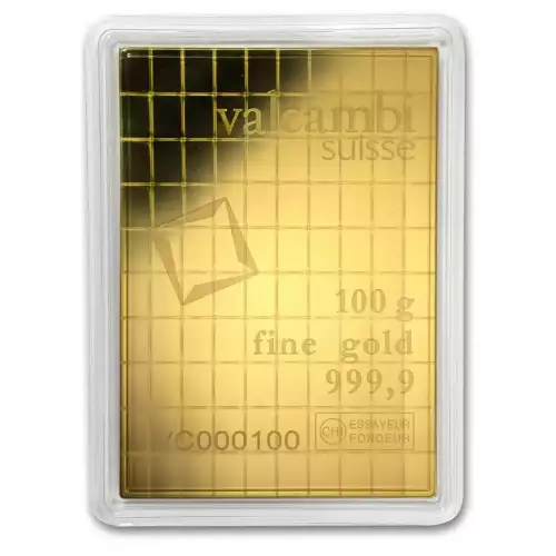 1g x 100 Valcambi .9999 Gold CombiBar in Assay (2)