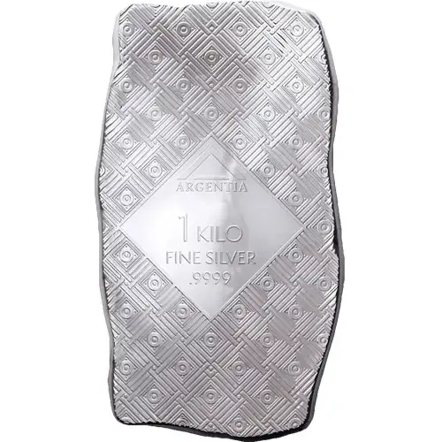1kg Woman on the Water .9999 Silver Antiqued Art Bar  (2)