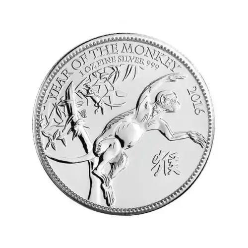1oz 2016 British Silver Lunar Series Year of the Monkey