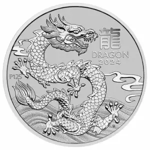 1oz 2024 Australia Perth Mint Lunar Series III Year of the Dragon .9995 Platinum Dragon Coin 