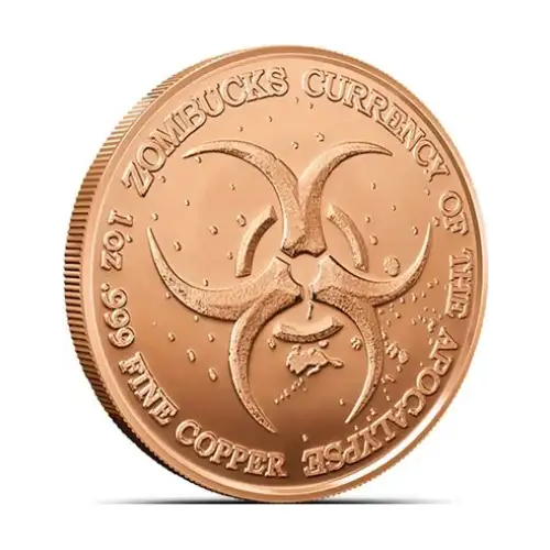 1oz ADVP Zombucks World Libertattered .999 Copper Round