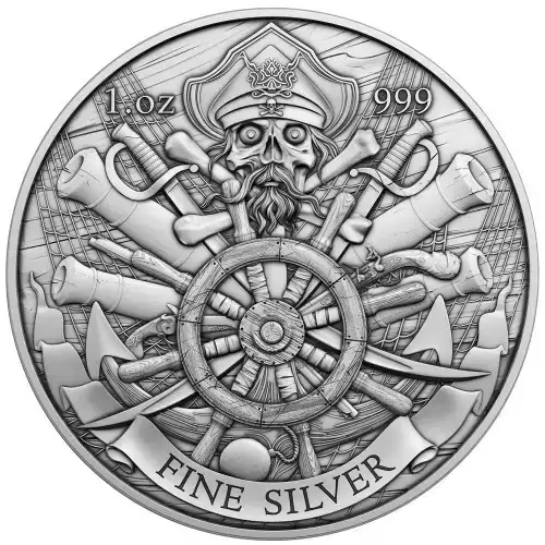 1oz Dead Men Tell No Tales Design .999 Silver Round (2)