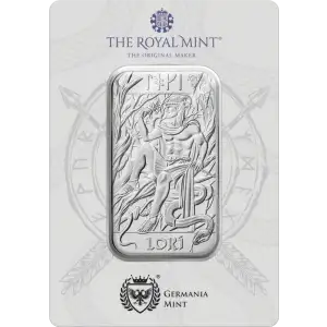 1oz Germania Mint & Royal Mint Norse Gods Loki .999 Silver Bar in Assay (2)