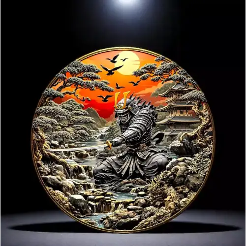 1oz Historic Warriors Series: Samurai Colorized .999 Copper Round in Capsule