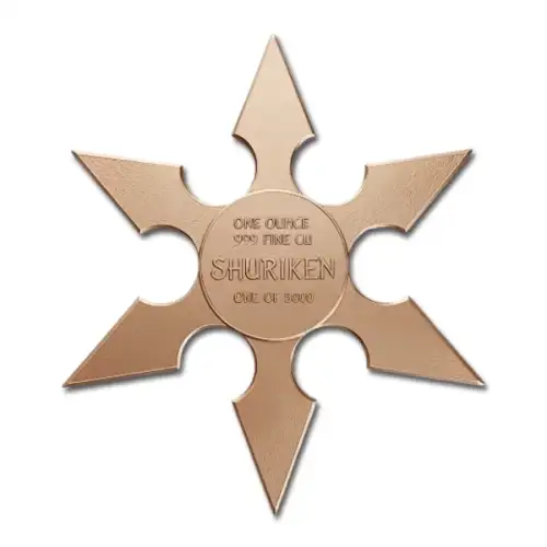 1oz Japanese Shuriken .999 Colorized Copper Medal (2)