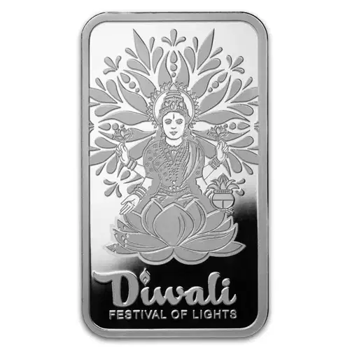 1oz PAMP Diwali Lakshmi Sacred Cow .999 Silver proof-like bar in Assay Card