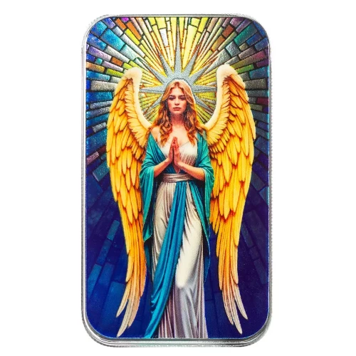  1oz Scottsdale Mint Angel Star of Bethlehem .999 Silver Colored Bar (2)