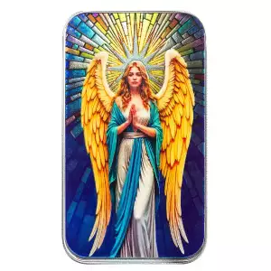  1oz Scottsdale Mint Angel Star of Bethlehem .999 Silver Colored Bar (2)